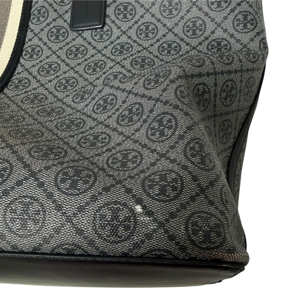 Tory Burch Gemini Link Tote Women Large Gray Black Monogram Zip Top Bag EUC - Picture 9 of 9